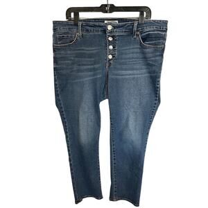 Jessica Simpson Women's Plus Size 16 Blue Straight Jeans Medium Wash